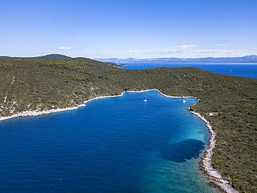 Aerial view of the bay, Šolta, Split-Dalmatia, Croatia, Europe