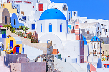 View of Oia village, Oia, Santorini, Cyclades Islands, Greece