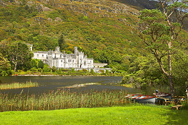 outdoor photo, Kylemore Abbey at Kylemore Lough, Connemara, County Galway, Ireland, Europe