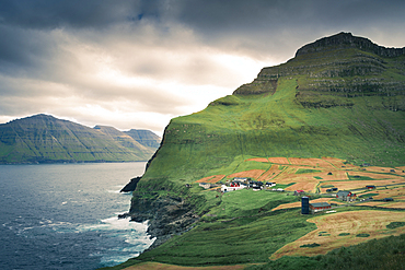 Trøllanes village on the island of Kalsoy, Faroe Islands