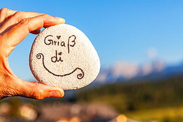 Greetings in Bavarian, Chiemgau, Bavaria, Germany