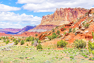 Sandstone cliffs, Capitol Reef National Park, Utah, USA, North America