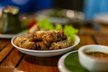 Local delicacies in the restaurant, Luang Prabang, Luang Prabang Province, Laos, Asia