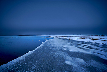 Winter sunset at the North Sea, Dorum, Lower Saxony, Germany