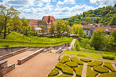 Wilhelmsburg Castle with adjoining castle grounds and gardens in Schmalkalden, Thuringia, Germany