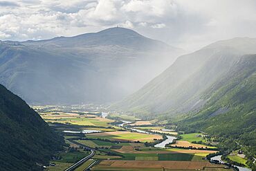 View into Gudbrandsdal from Hövringen, Rondane, Innlandet, Norway