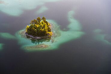 Ludwigsinsel in the Eibsee, Bavaria, Germany