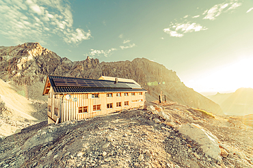 Sunrise at the Totalphütte, Rätikon, Vorarlberg, Austria, Europe