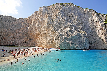 Shipwreck Beach on the west coast is a tourist magnet. It can only be reached by boat, Zakynthos Island, Ionian Islands, Greece