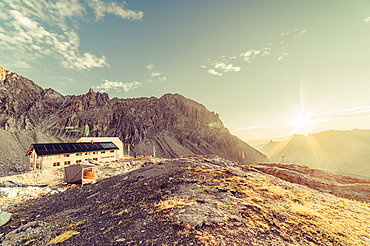 Sunrise at the Totalphütte, Rätikon, Vorarlberg, Austria, Europe