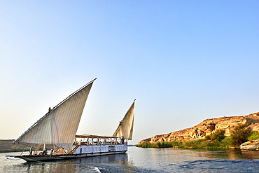 lazulli boat,egypt,river nile, landscape