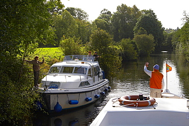 outdoor photo, with a houseboat on the Shannon & Erne Waterway, County Fermanagh, Ireland, Europe