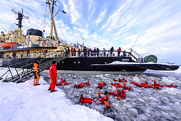 Tourist ride on the historic icebreaker Sampo, Kemi, Finland