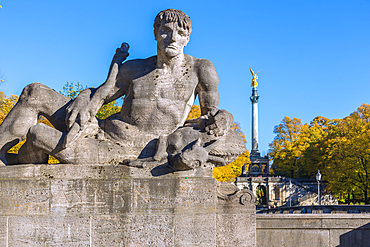 Munich, Luitpold Bridge, Bavarian Ramp Figure, Angel of Peace, Prince Regent Terrace