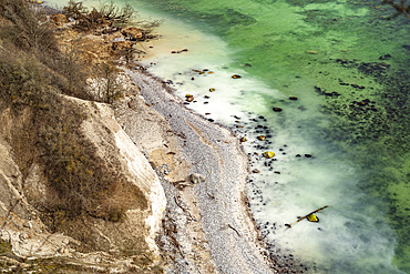 The famous chalk cliffs on the Baltic Sea coast in the Jasmund National Park, Ruegen Island, Mecklenburg-Western Pomerania, Germany