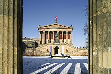 Altes Museum in foreground, National Gallery in the background, Museum Island, berlin, Germany