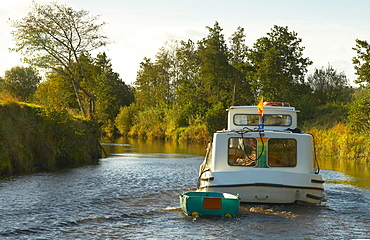 outdoor photo, with a houseboat on the Shannon & Erne Waterway, County Leitrim, Ireland, Europe