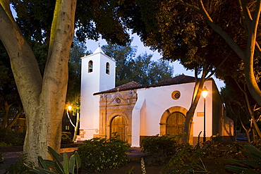 The church Iglesia de Virgen de La Regla in the evening, Pajara, Fuerteventura, Canary Islands, Spain, Europe