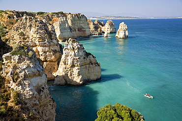 Coastal landscape at Ponta da Piadade, Lagos, Algarve, Portugal