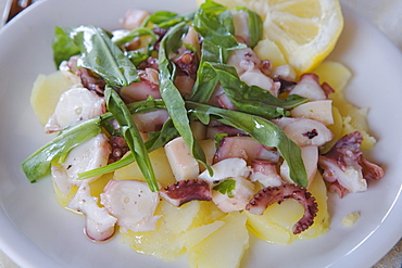 Potato and octopus salad, Cilento, Campania, Italy