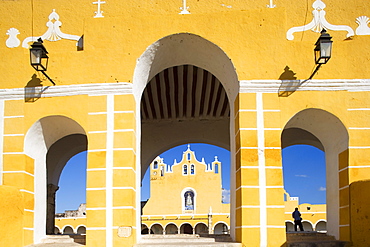 St. Antonio of Padua is a Franciscan monastery built with stones taken from a pyramid, State of Yucatan, Peninsula Yucatan, Mexico