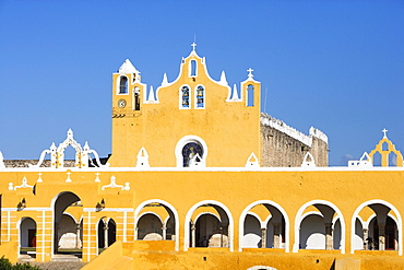 St. Antonio of Padua is a Franciscan monastery built with stones taken from a pyramid, State of Yucatan, Peninsula Yucatan, Mexico