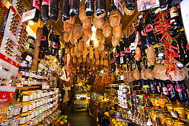 Interior view of a delicatessen and speciality shop at Palma, Mallorca, Spain, Europe