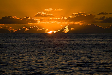 Sunset from Puerto de Tazacorte, Atlantic ocean, La Palma, Canary Islands, Spain, Europe