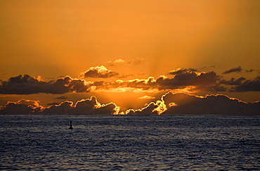 Sunset from Puerto de Tazacorte, Atlantic ocean, La Palma, Canary Islands, Spain, Europe