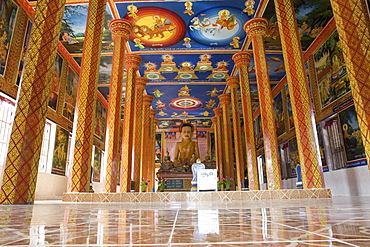 Interior view of a buddhistic temple at the Roluos Group, Siem Reap Province, Cambodia, Asia