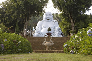 White Buddha Statue at a garden, Lam Dong Province, Vietnam, Asia