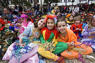 Children in fancy dress costumes at Carnival, Funchal, Madeira, Portugal