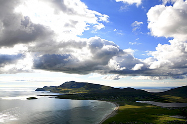 View across Keel and Achill Head, Achill Island, County Mayo, west coast, Ireland, Europe