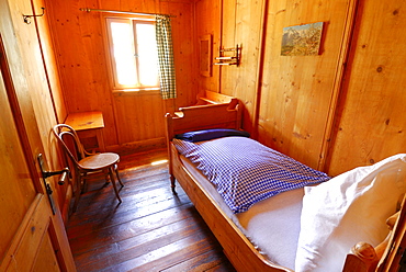 Single room in hut Berliner Huette, Zillertal, Zillertal Alps, Tyrol, Austria