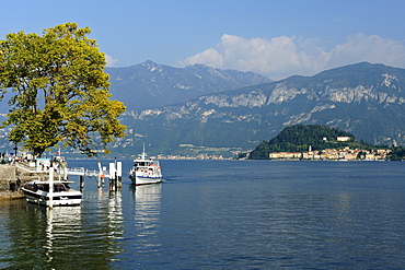 View over Lake Como to Bellagio and Grigne, Tremezzo, Lombardy, Italy