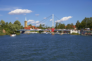 Marina of Mikolajki (Nikolaiken) on Lake Mikolajskie, Mazurskie Pojezierze, Masuren, East Prussia, Poland, Europe