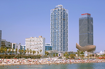 Platja Passeig Maritim, El Born, Barcelona, Catalonia, Spain