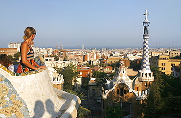 Antoni GaudâˆšÃ‰Â¬â‰ 's Parc Guell, Barcelona, Catalonia, Spain