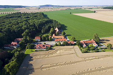 aerial view of fields in Calenberger Land, region Hanover, Lower Saxony, northern Germany