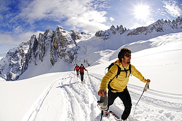 Ski Tour, Sextner Stein, Sexten, Hochpuster Valley, South Tyrol, Italy, model released