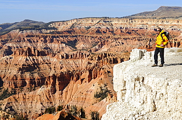 Hiker, Spectra Point, Cedar Breaks National Monument, Dixie National Forest, Brian Head, Utah, USA