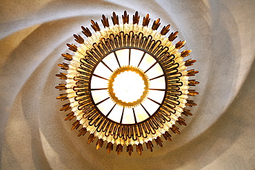 Ceiling lamp in Piano Nobile room, Gaudi's Casa Batllo, Passeig de Gracia, Barcelona, Catalonien, Spain