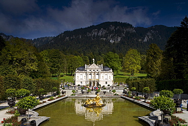 Linderhof castle, Ettal, near Oberammergau, Bavaria, Germany, Europe