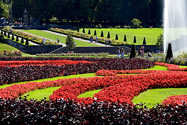 Palace gardens at Ludwigsburg palace, Ludwigsburg, Baden-Wuerttemberg, Germany, Europe