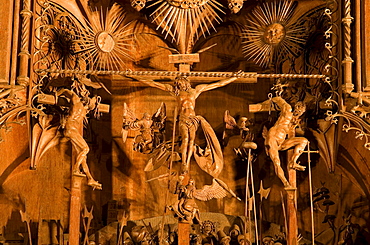 Close up of the Brueggemann or Bordesholmer Altar inside Schleswig Cathedral, Schleswig, Schleswig-Holstein, Germany, Europe