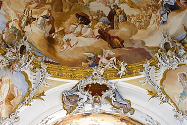 Ceiling fresco in the Zwiefalten minster, Muenster Unserer Lieben Frau, Zwiefalten, Upper Swabian Baroque Route, Baden-Wuerttemberg, Germany, Europe