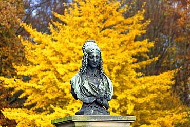 Annette von Droste memorial, Huelshoff castle, Havixbeck, Muensterland, North Rhine-Westphalia, Germany