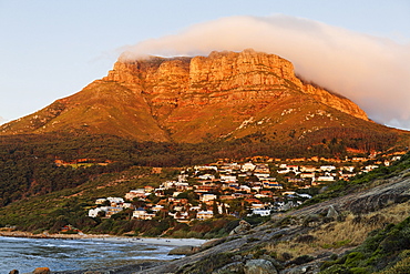 Beach and houses in Llandudno Bay, Capetown, Western Cape, RSA, South Africa, Africa