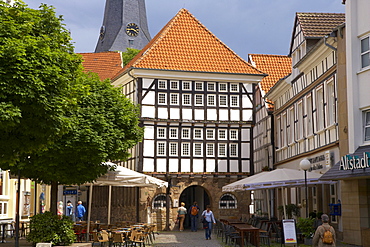 Old city of Hattingen with old town hall (1576), Ruhrgebiet, North Rhine-Westphalia, Germany, Europe