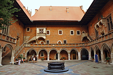 Inner courtyard at Collegium Maius, University, Krakow, Poland, Europe